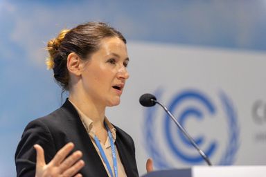 Eliza speaking at United Nations conference