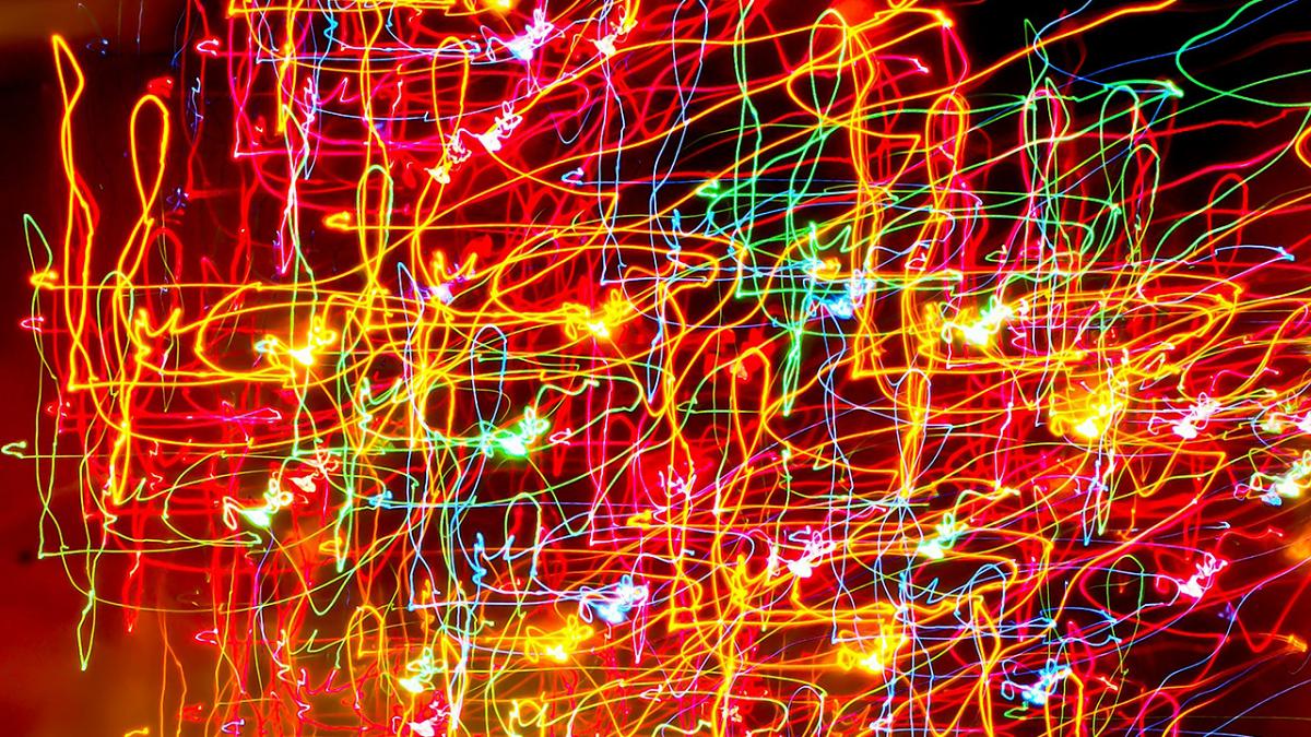 graphic of lights against black background