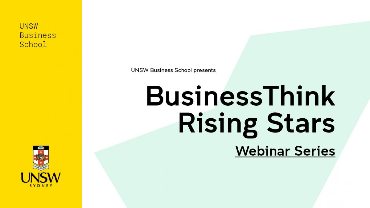 UNSW logo and words 'BusinessThink Rising Stars'