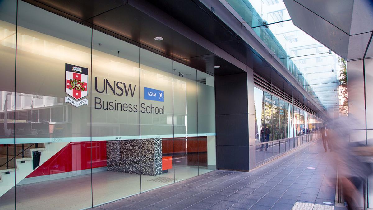 photof a buidlding with a UNSw logo on it