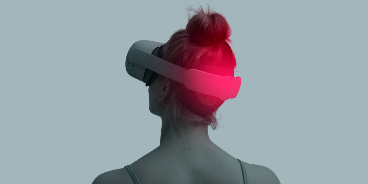 black and white woman in VR headset