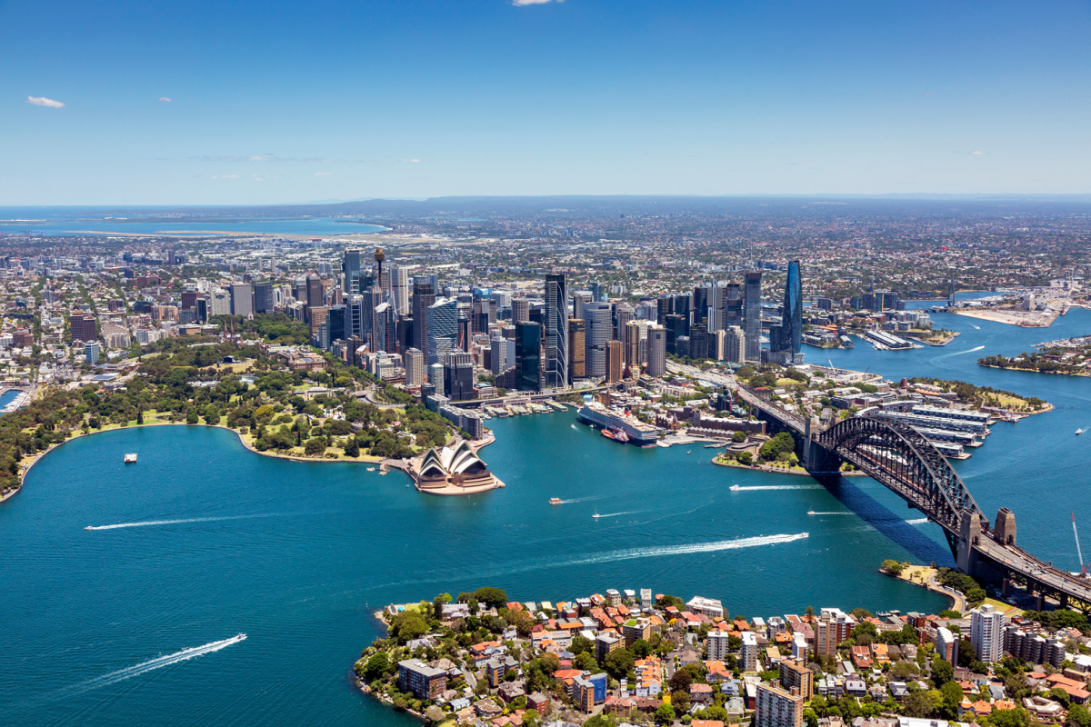 An aerial shot of Sydney Harbour