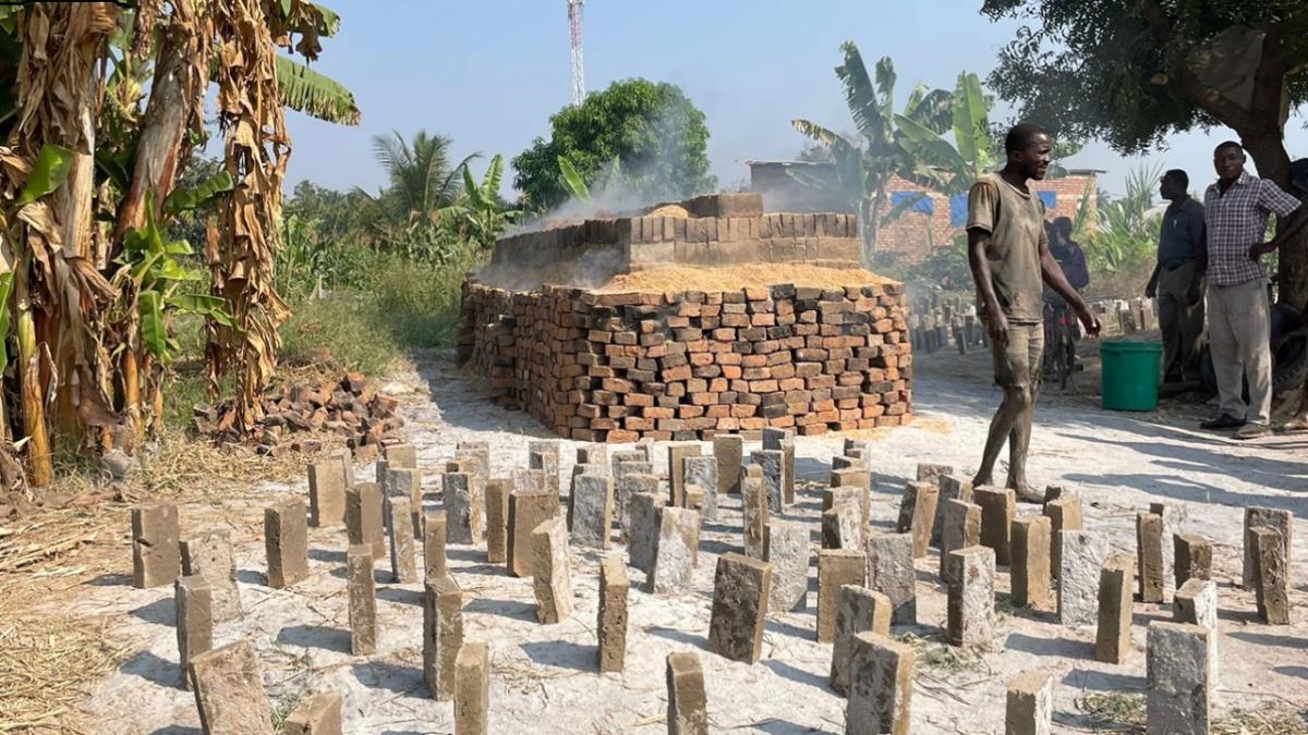 Bricks drying in the sun