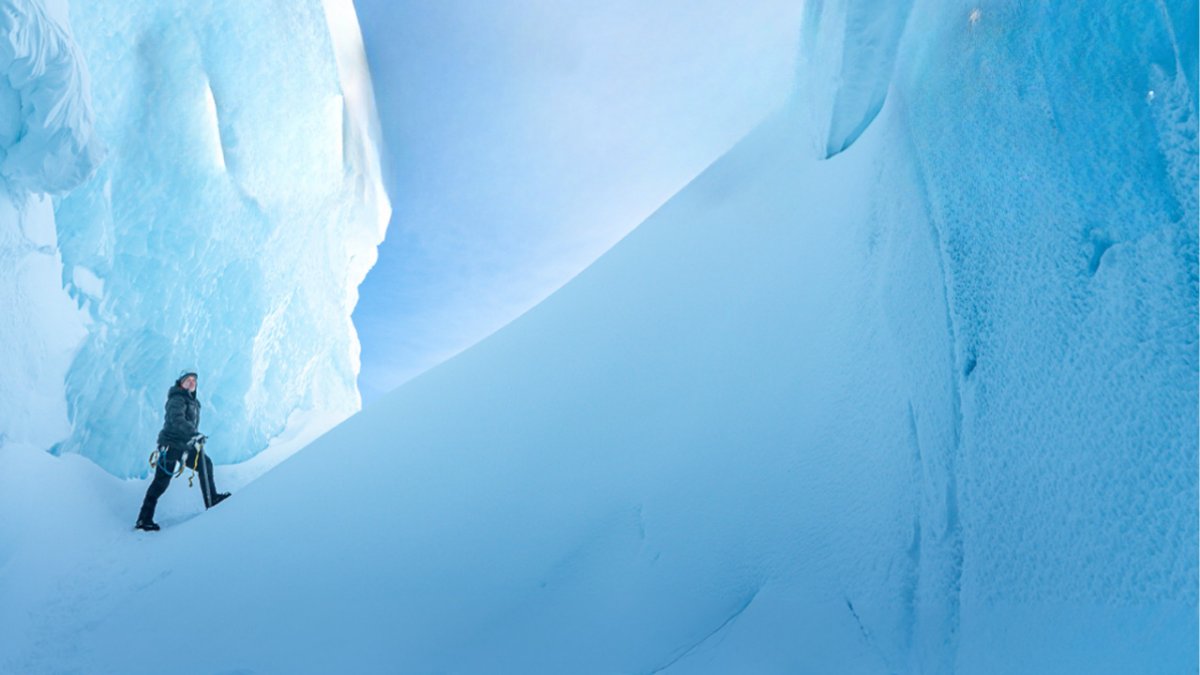A man explores the arctic